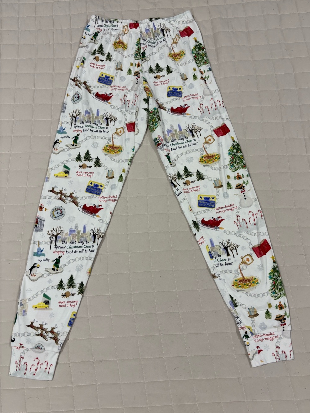 Pottery Barn Kids Elf Movie Christmas Pajama Pants Adult XS Holiday Sleepwear